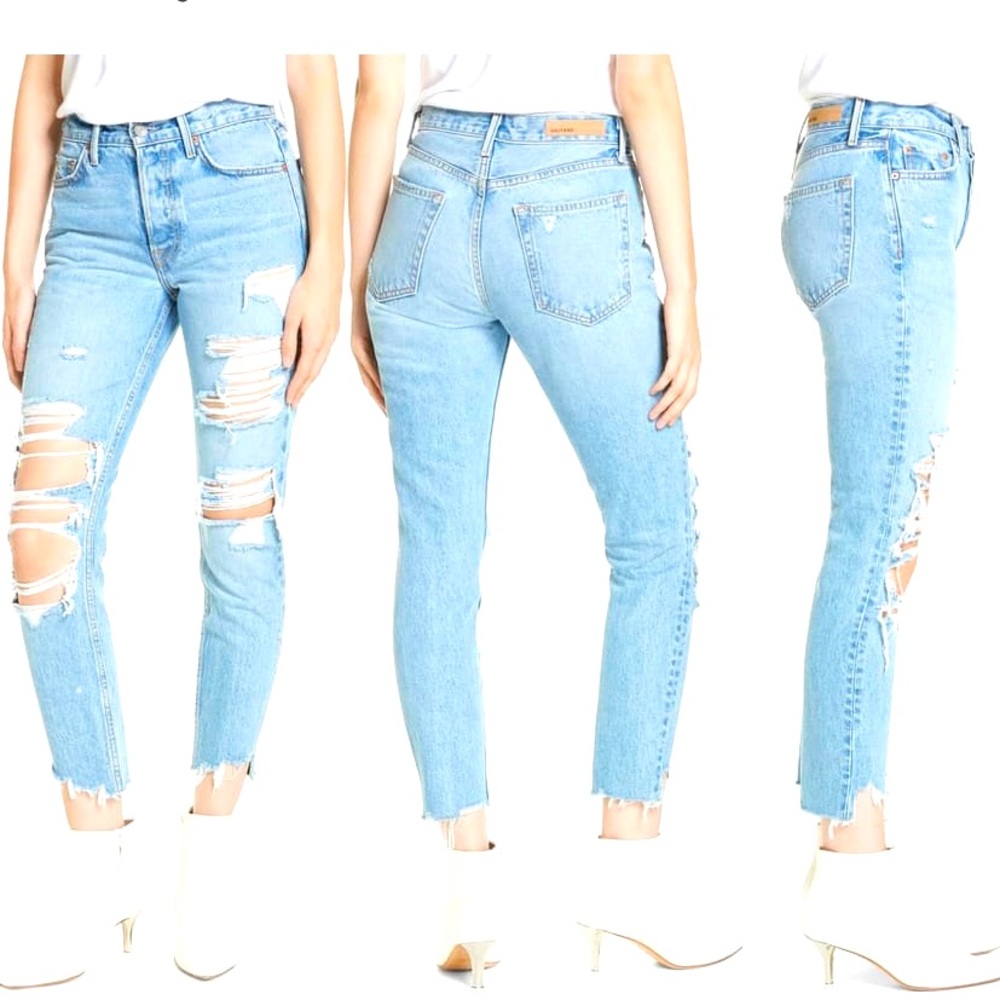 GRLFRND ripped skinny jeans.
